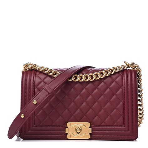 chanel calfskin quilted medium boy flap burgundy bloggers outfit ideas|fashionphile Chanel bags.